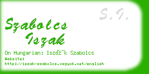 szabolcs iszak business card